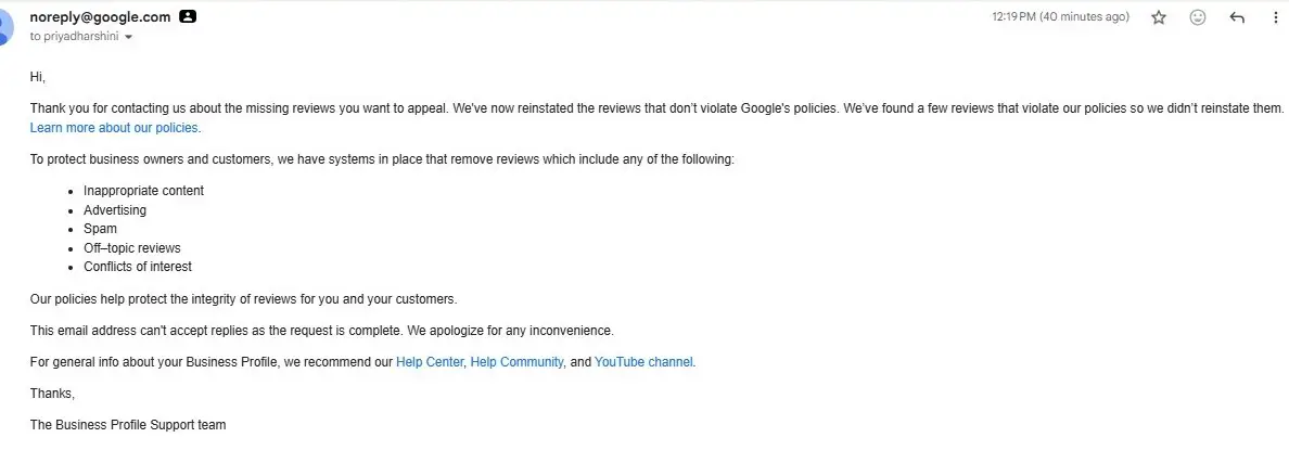 Google Business Profile Fixing Reviews