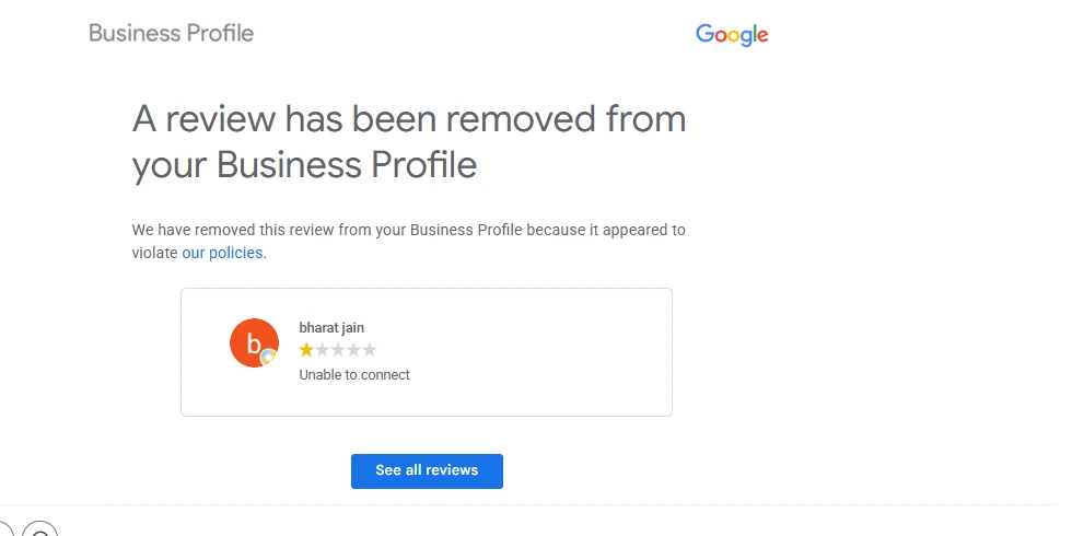 GBP Negative Review