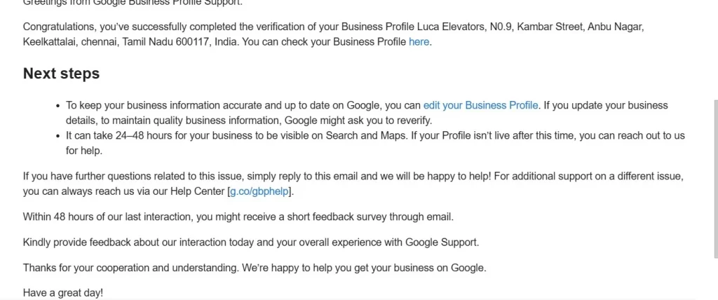 gbp verification fix