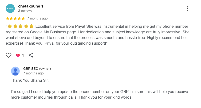 Fix GBP Phone Number Visibility issue